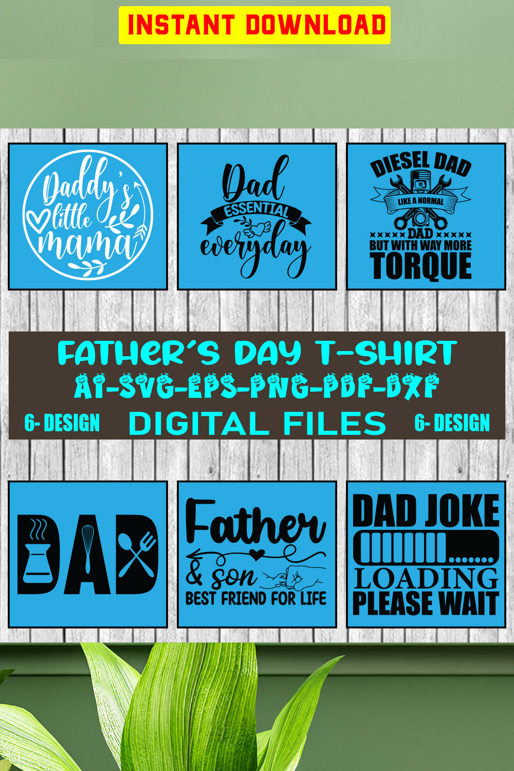 Father's Day T-shirt Design Bundle Vol-04 pinterest preview image.