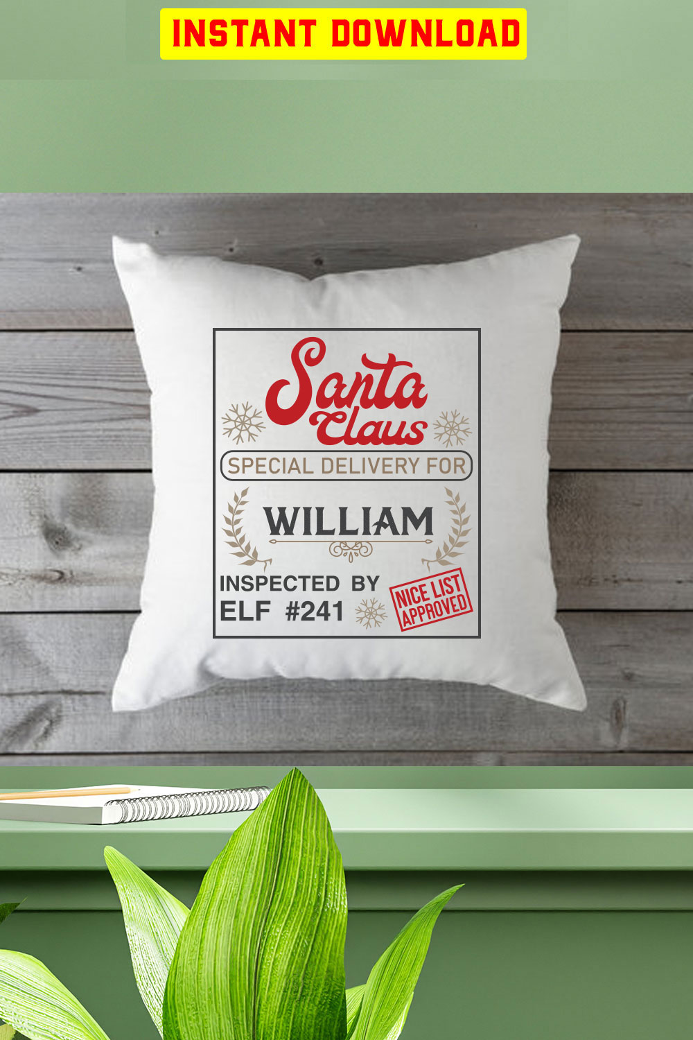 Santa Claus Special Delivery For William Inspected By Elf 241 Nice List Approved pinterest preview image.