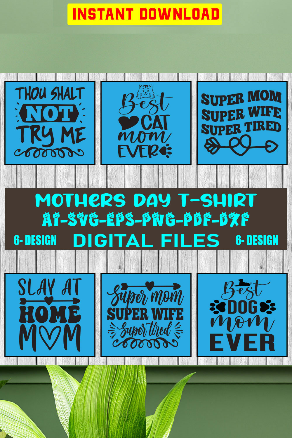 Mothers Day T-shirt Design Bundle Vol-02 pinterest preview image.