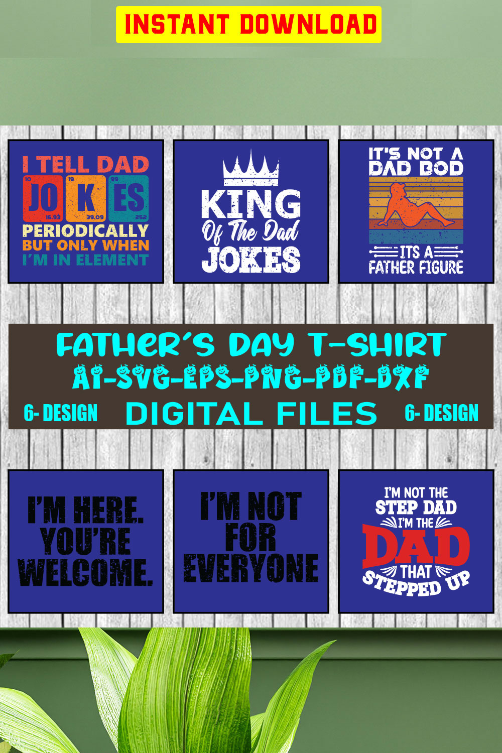 Father's Day T-shirt Design Bundle Vol-17 pinterest preview image.