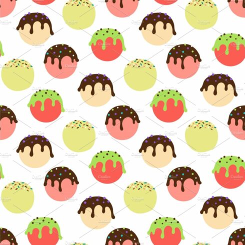 Ice cream balls seamless pattern cover image.