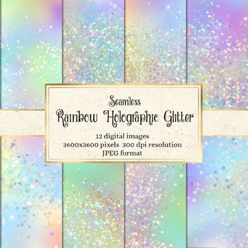 Rainbow Holographic Glitter Textures cover image.