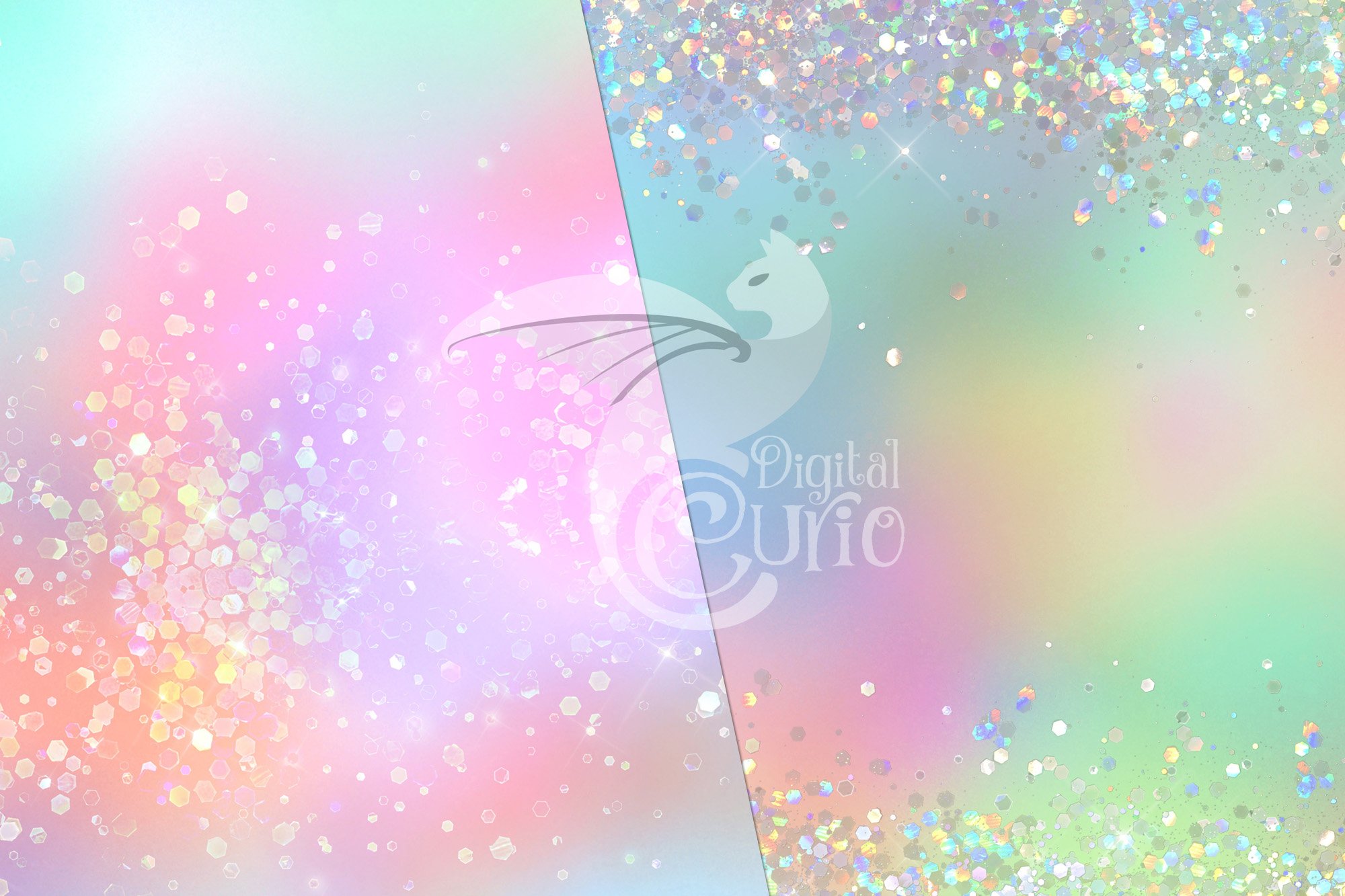 Rainbow Holographic Glitter Textures preview image.