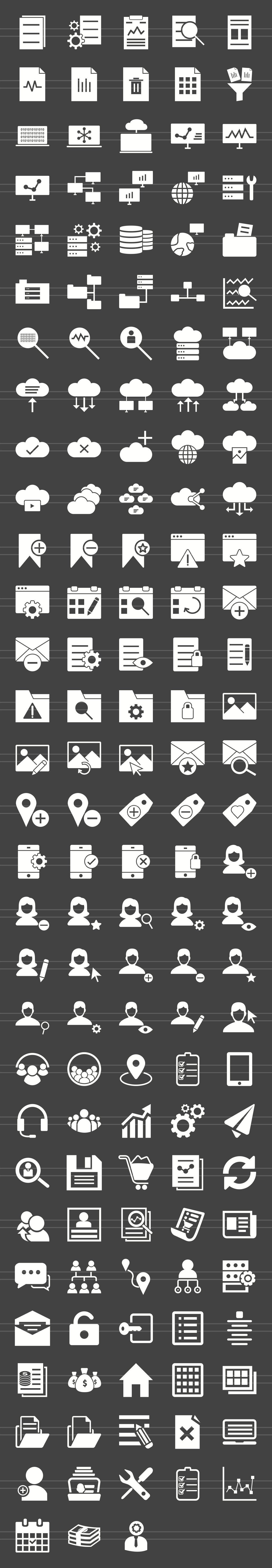 148 Admin Dashboard Glyph Icons preview image.