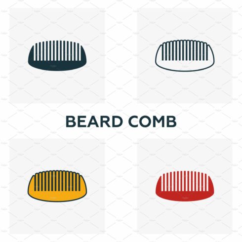 Beard Comb icon set. cover image.