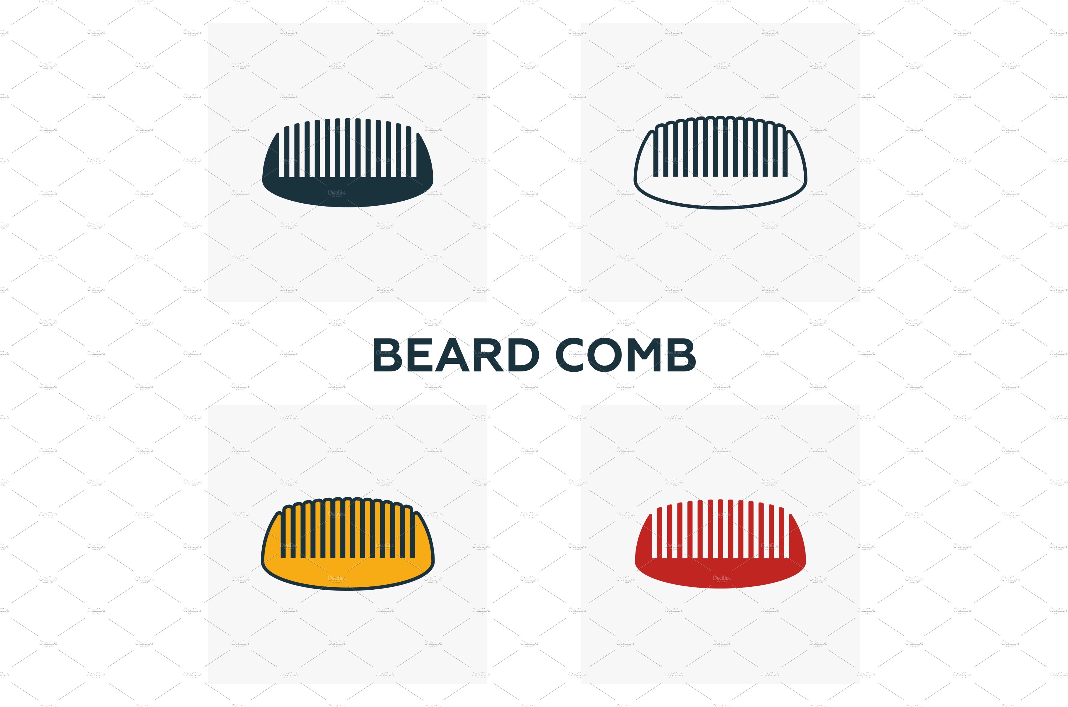 Beard Comb icon set. cover image.
