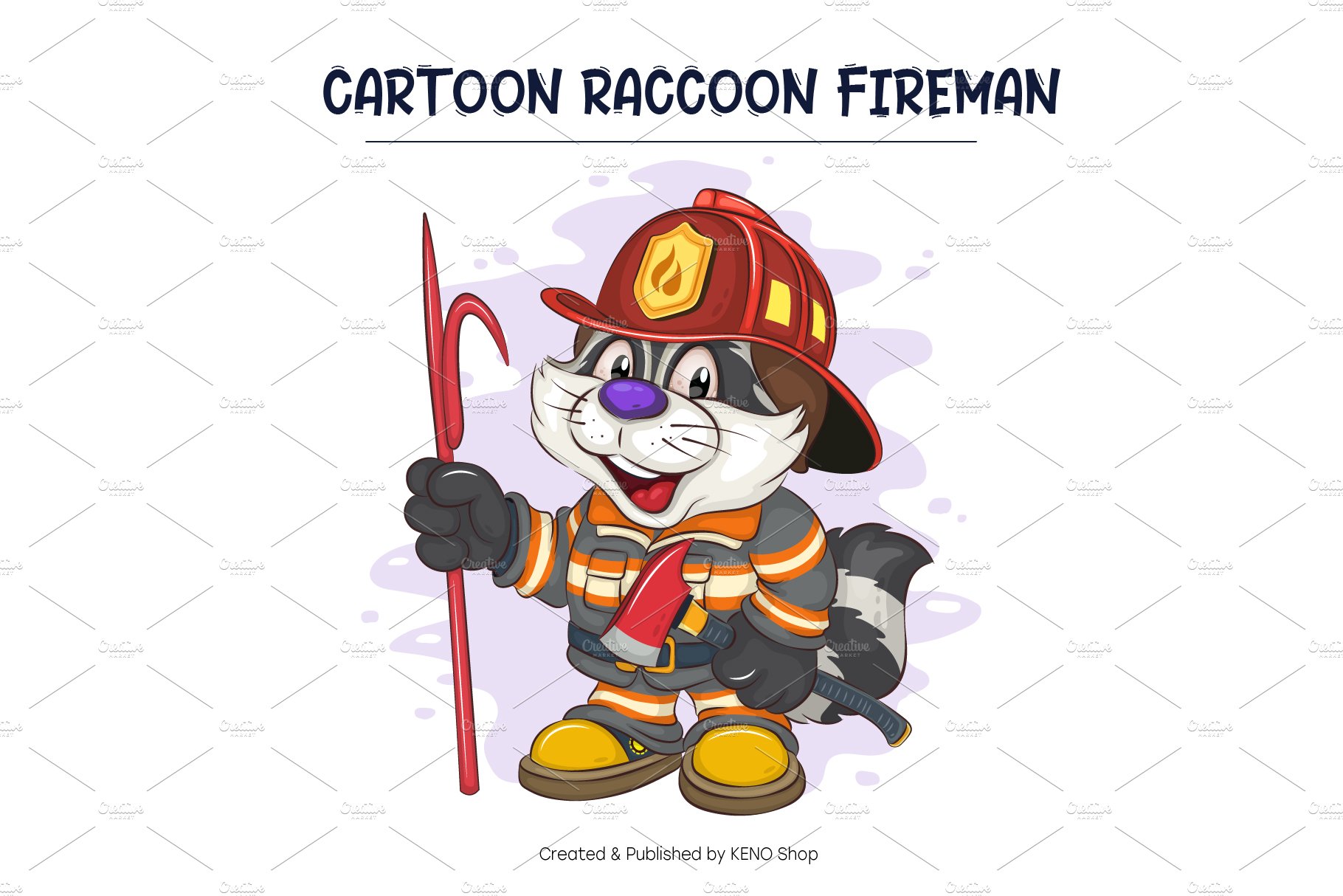 Set of Cartoon Raccoons 02. T-Shirt. – MasterBundles