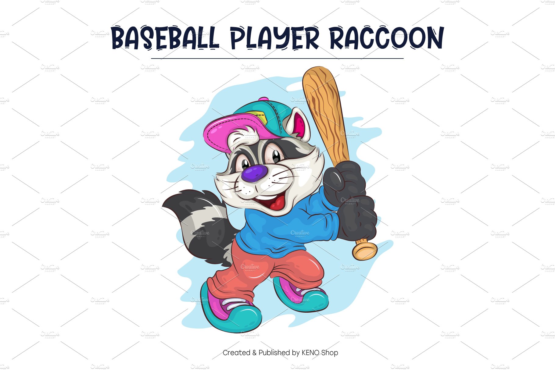 set of cartoon raccoons 02 5 532