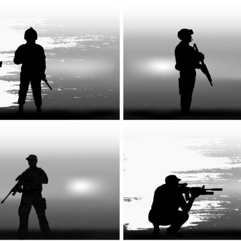 Set of images on a military theme. cover image.