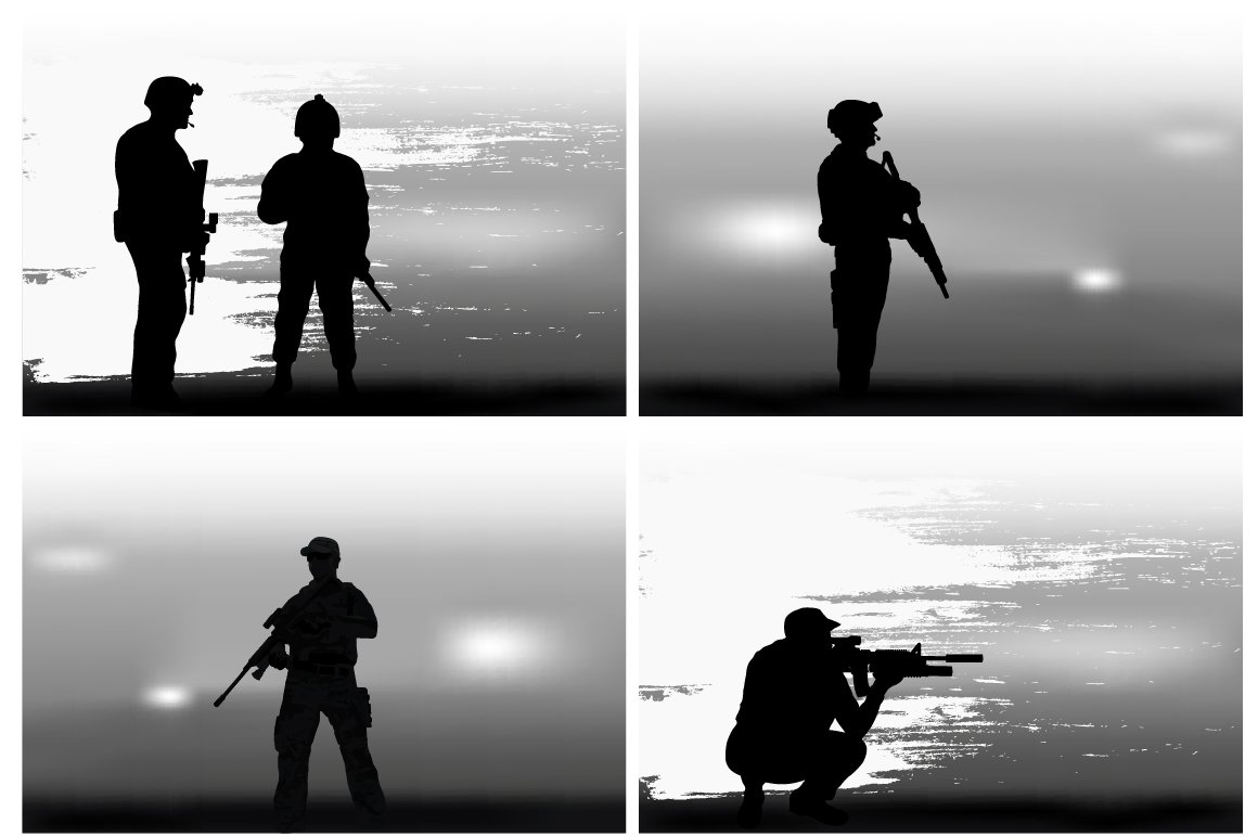 Set of images on a military theme. cover image.