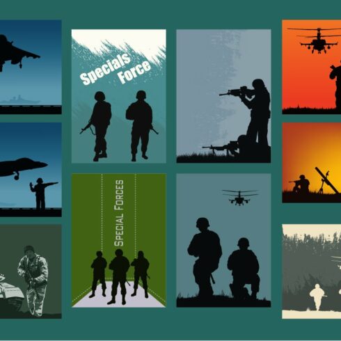 Set of vector illustrations. cover image.