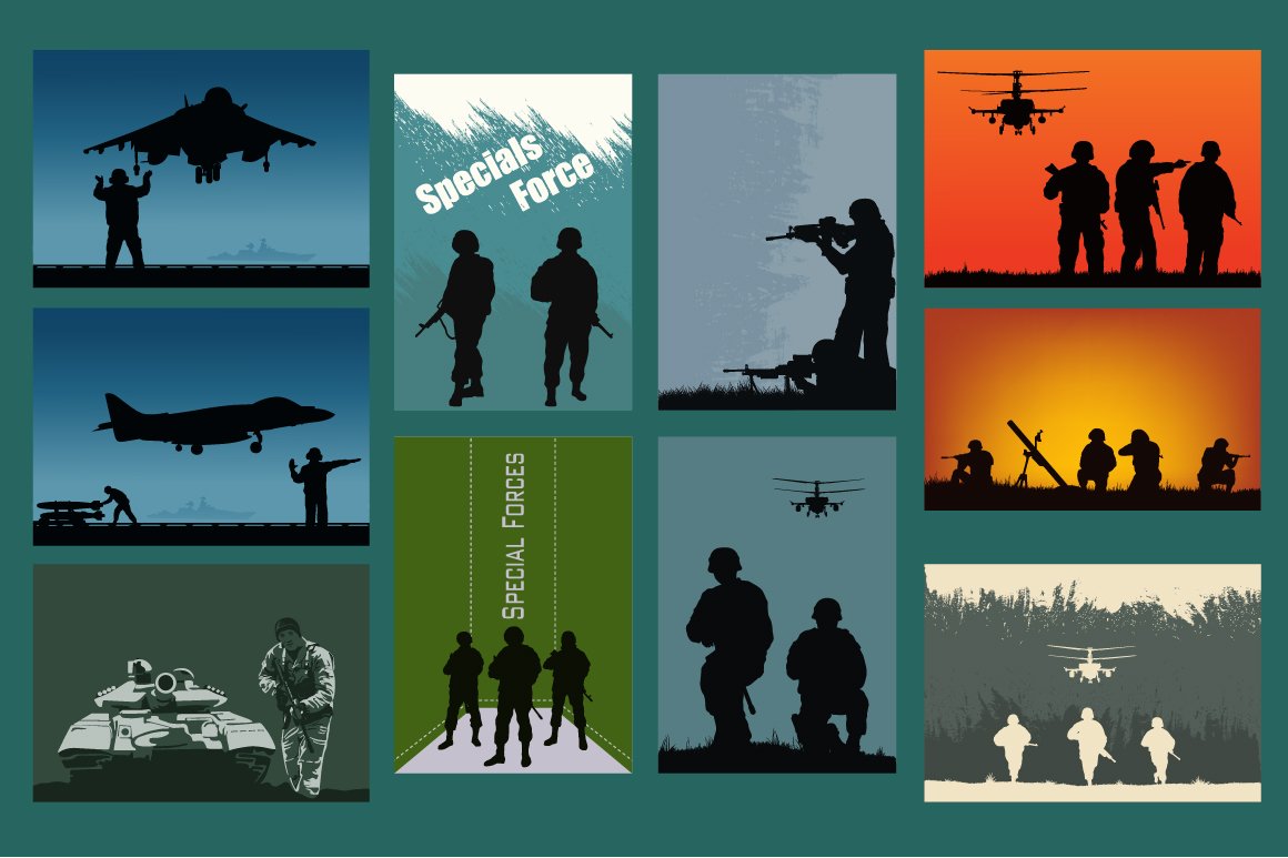 Set of vector illustrations. cover image.