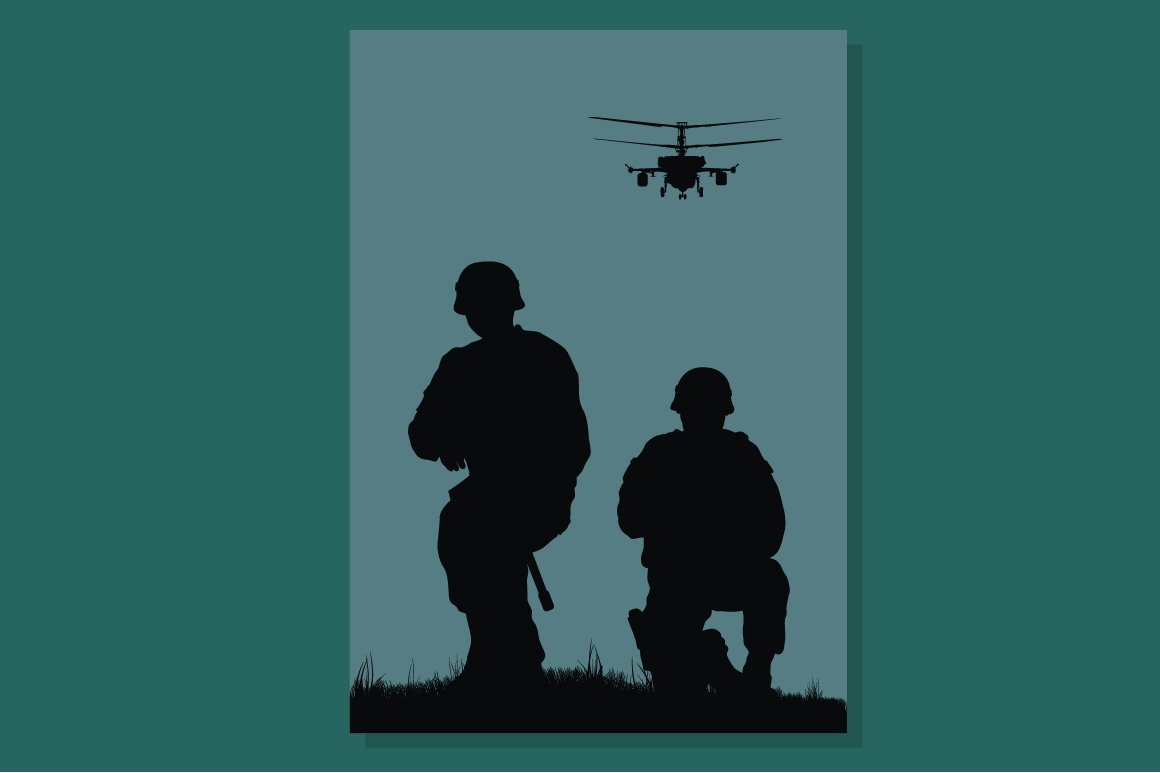set of vector illustrations on a military theme 7 210