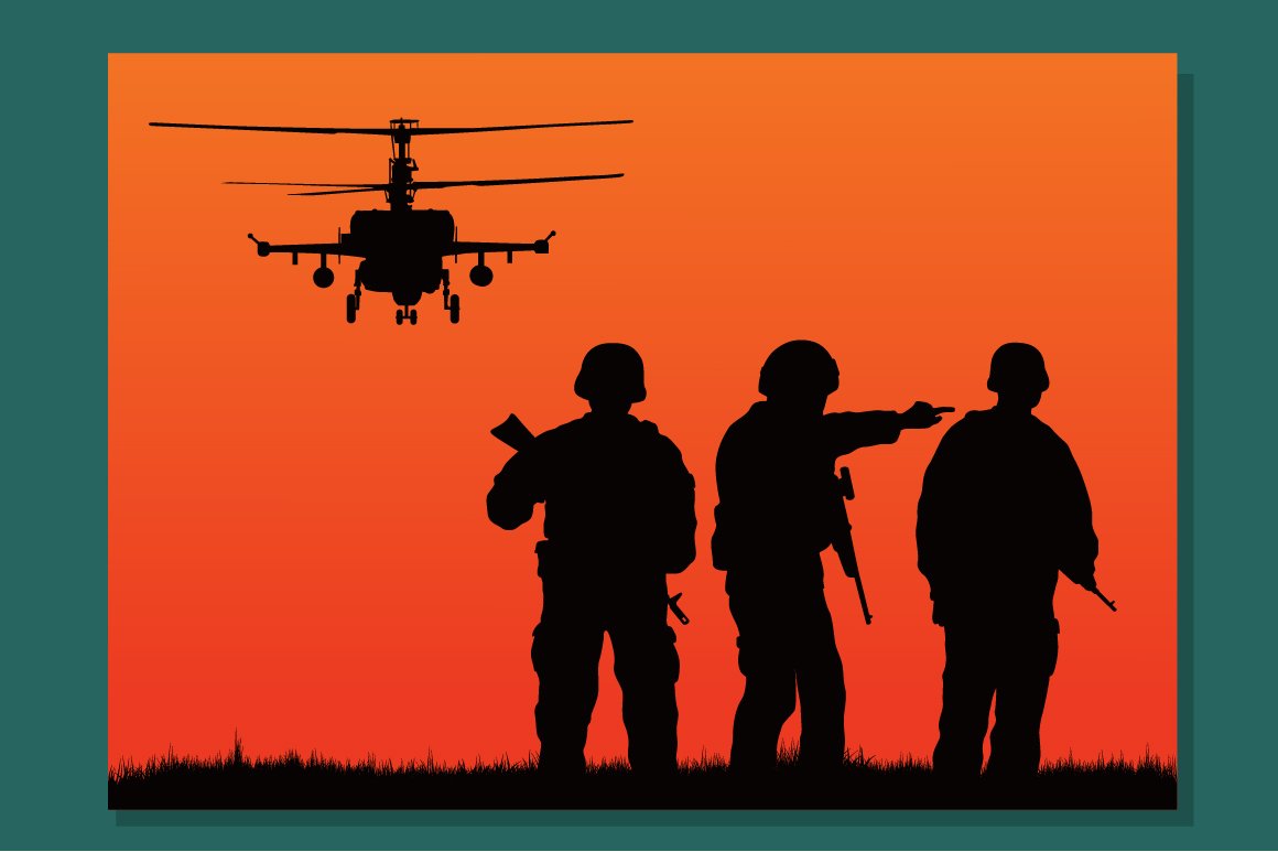 set of vector illustrations on a military theme 8 853