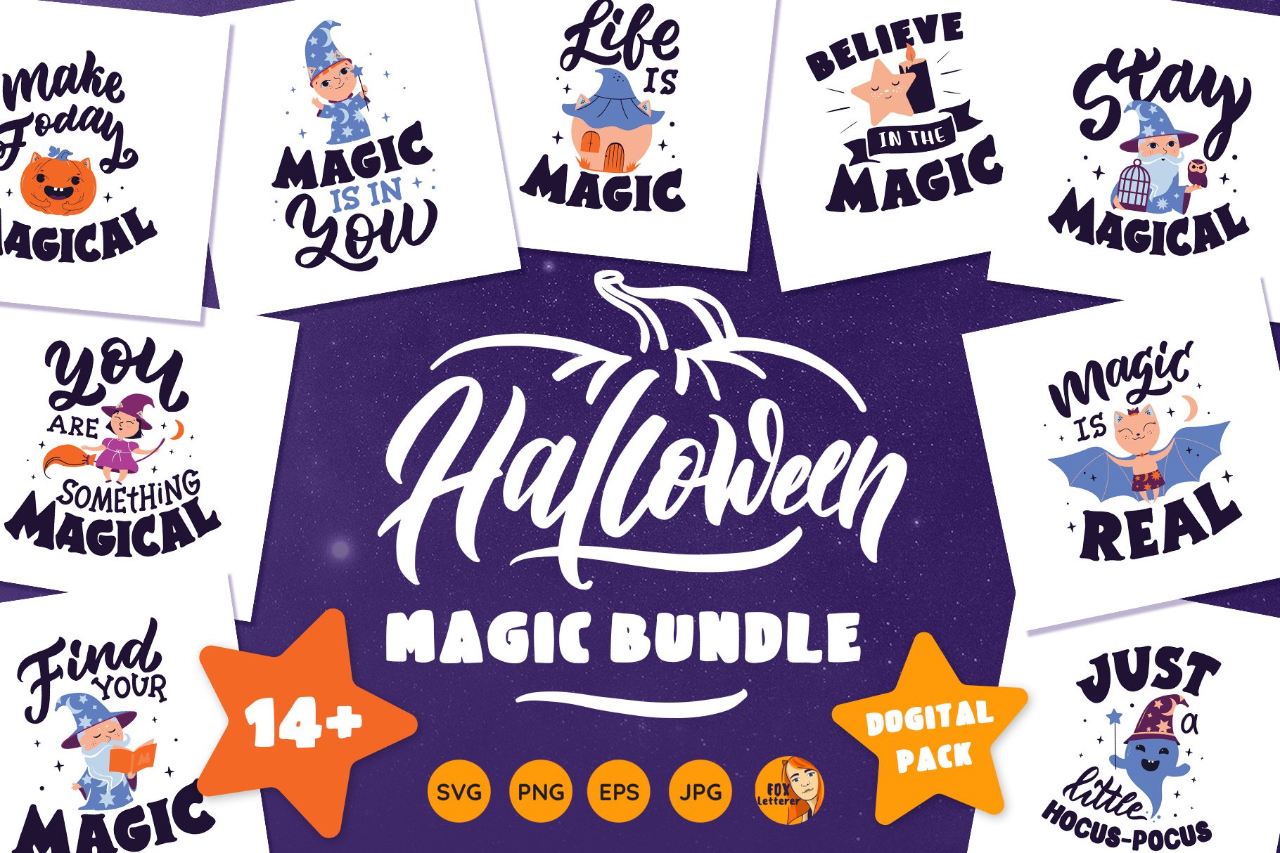 Magical designs for Halloween party cover image.