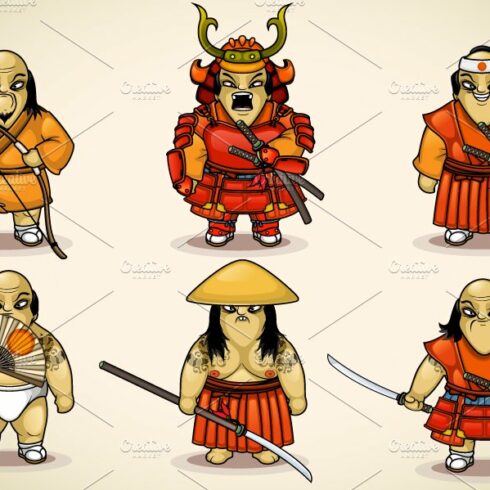 Set of samurai cover image.