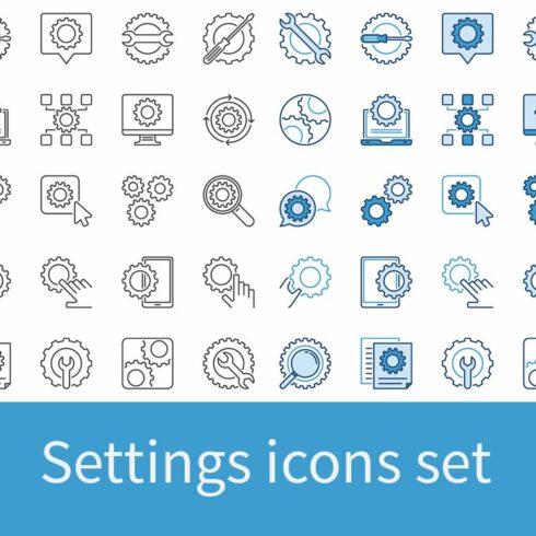 Settings icons set cover image.