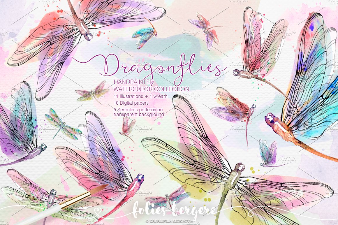 purple dragonfly clipart