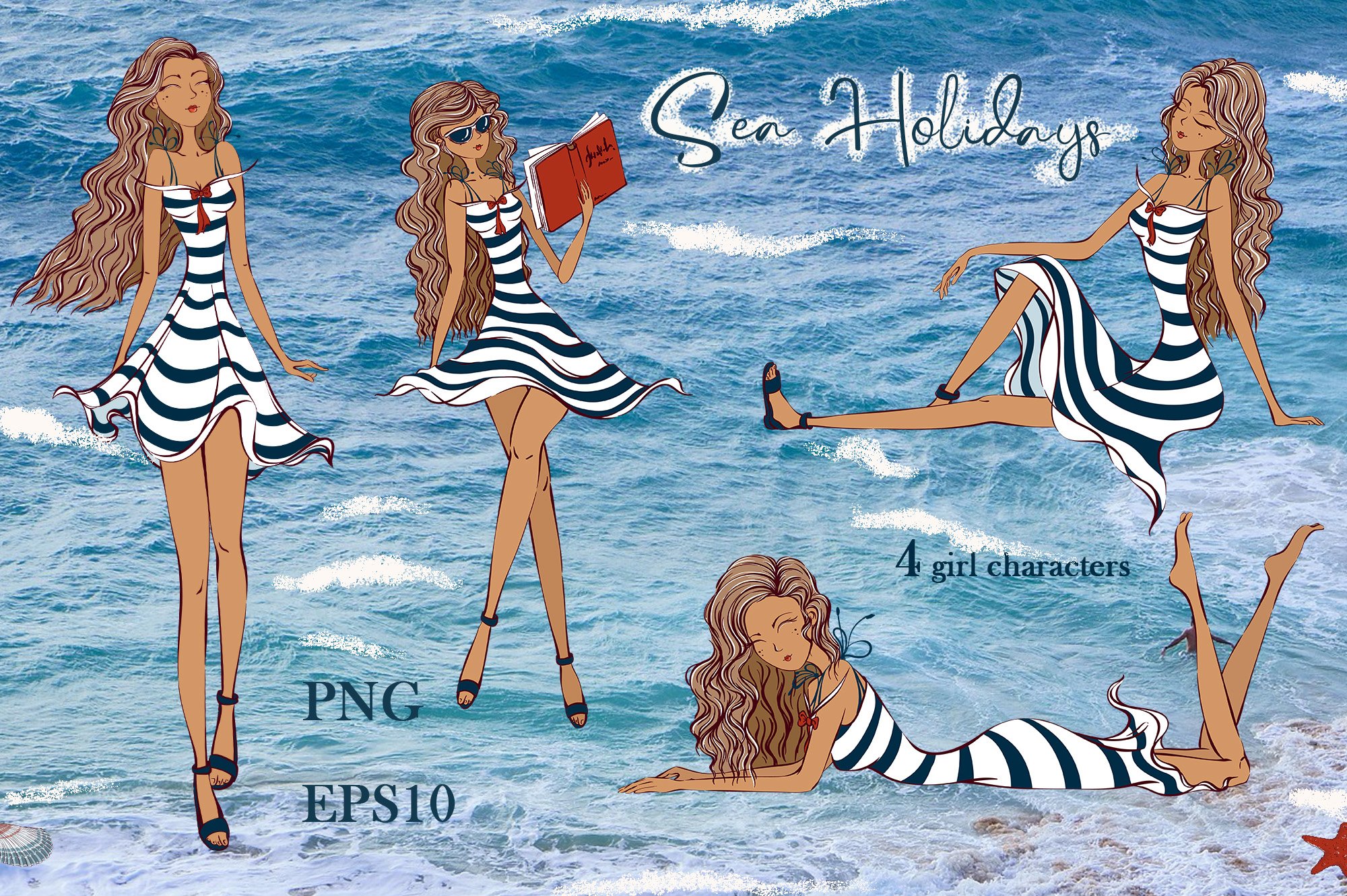 Sea holidays. Summer Cliparts preview image.