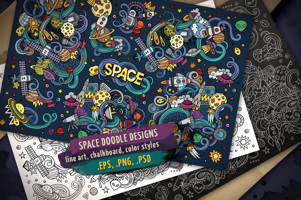 Space Doodles Designs Set cover image.