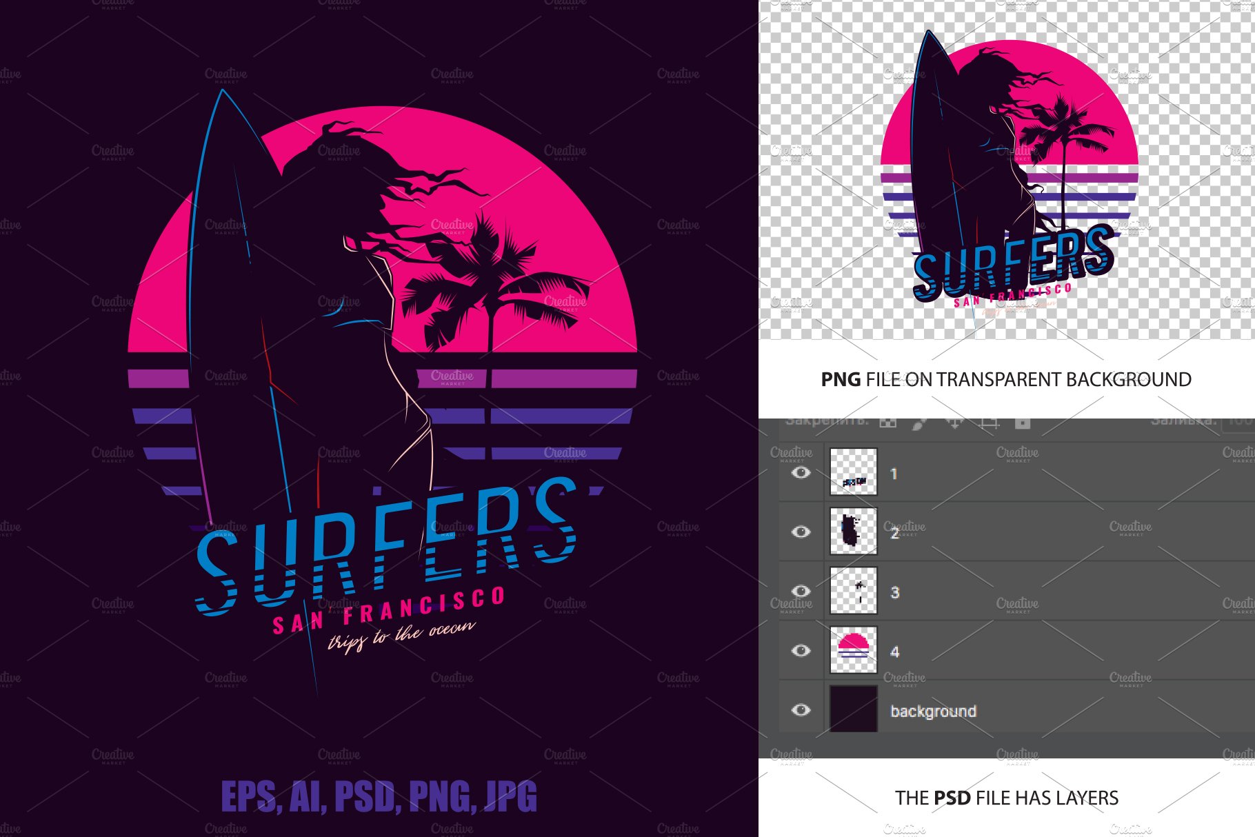 GIRL SURFING 80S STYLE preview image.