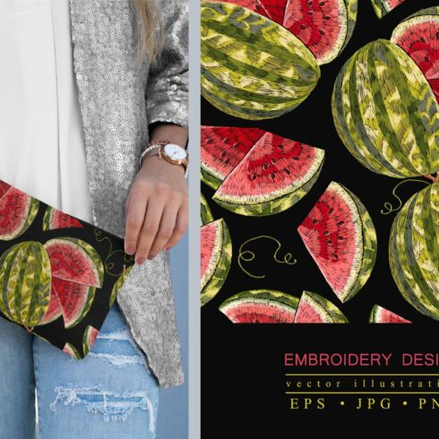 Embroidery watermelon pattern cover image.