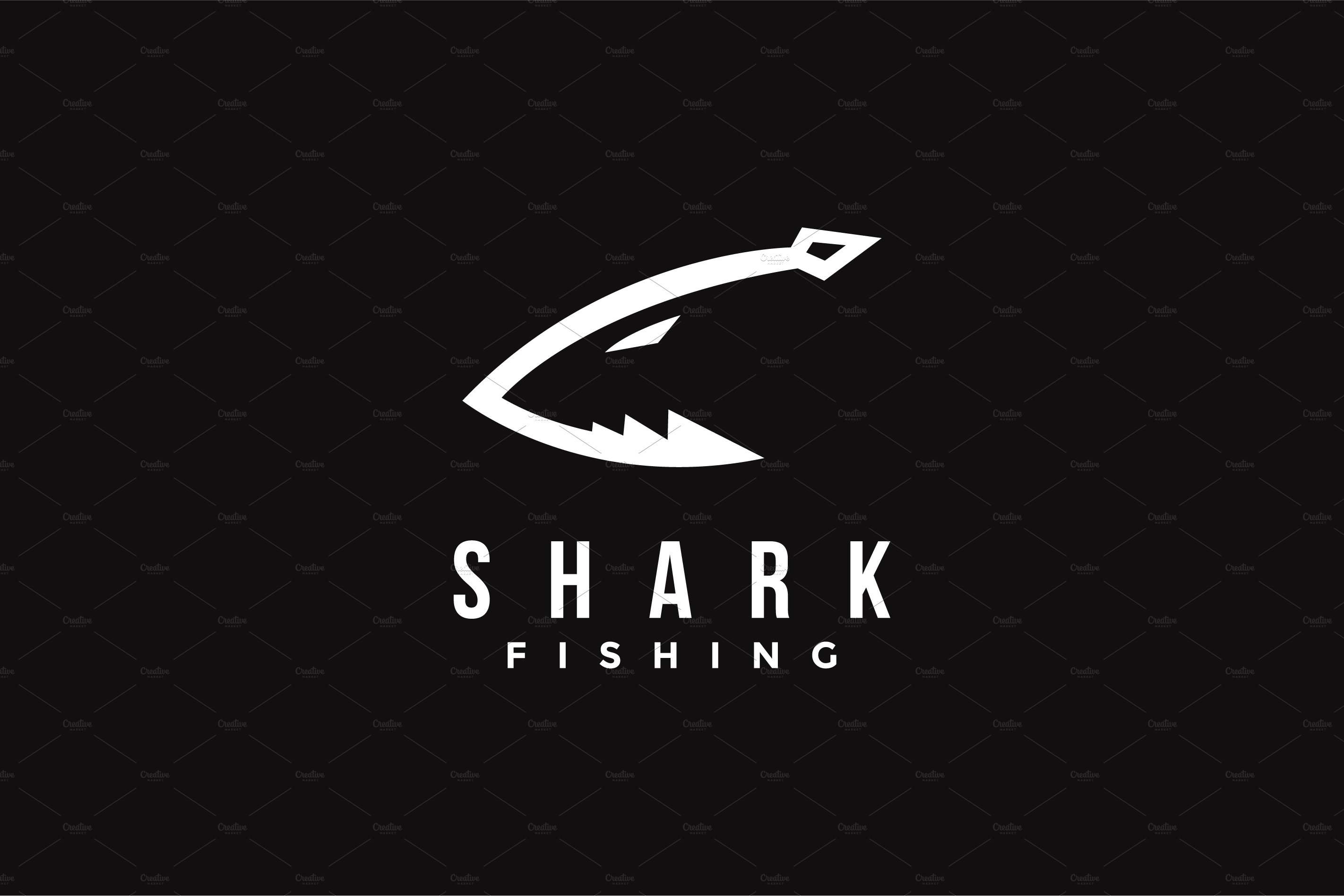 Fishing hook and shark logo cover image.