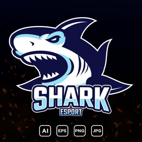 Shark - mascot logo for a team cover image.