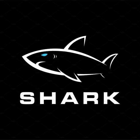 Modern Simple Minimalist Shark logo cover image.