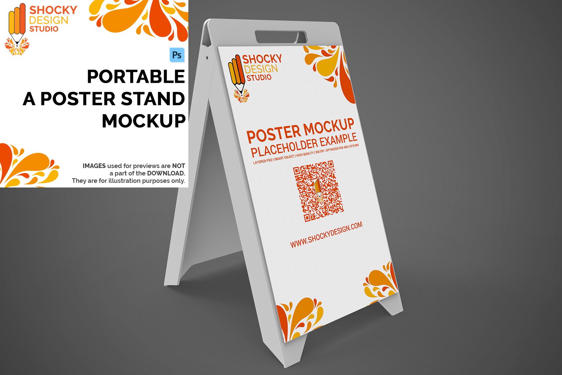 Portable A Poster Stand Mockup cover image.