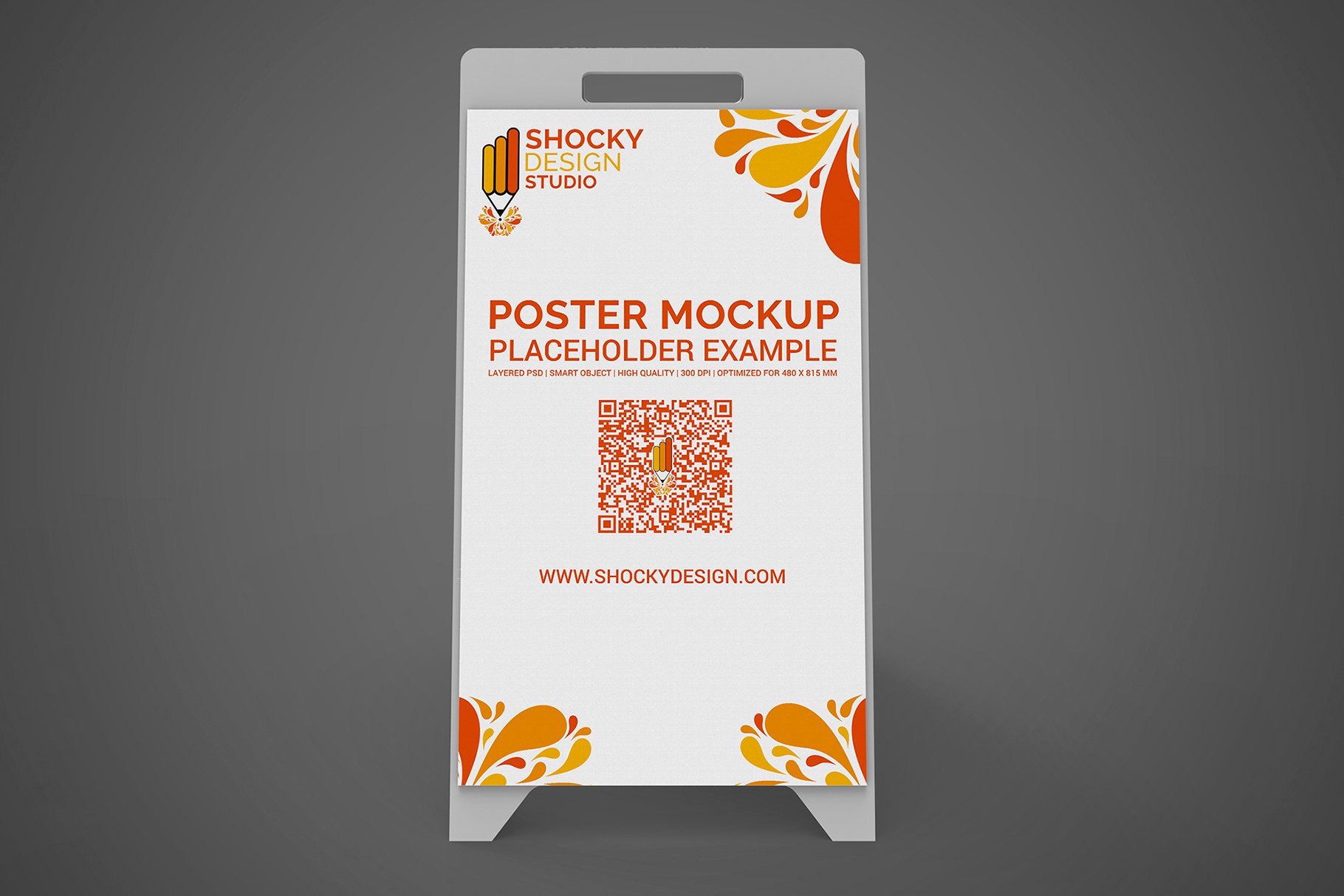 Portable A Poster Stand Mockup preview image.