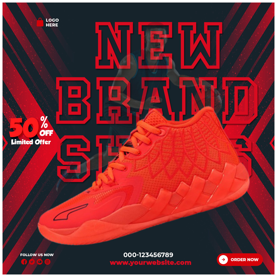 PSD Shoes Facebook Post and InstagramPost or social media post template cover image.