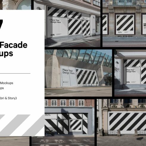 7x Shop Facade Mockup Bundle cover image.