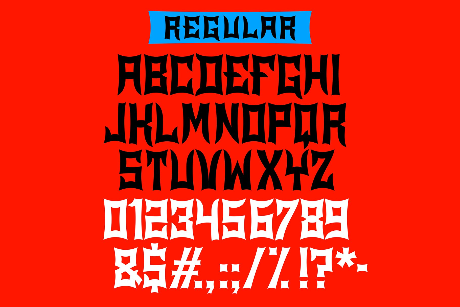 Shuriken Typeface preview image.