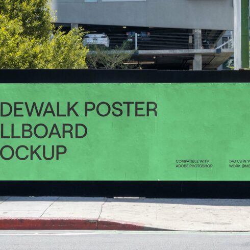 Urban Sidewalk Billboard Mockup PSD cover image.