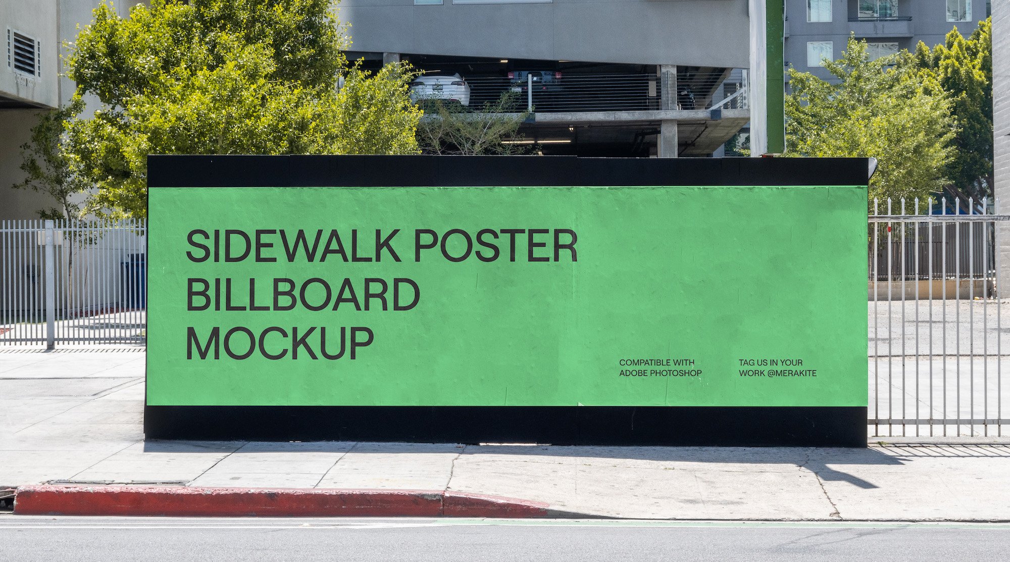 Urban Sidewalk Billboard Mockup PSD cover image.