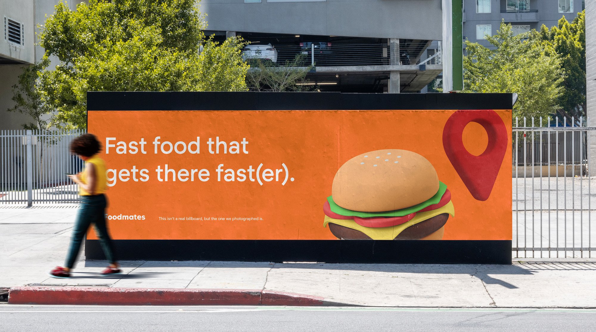 sidewalk billboard sign hoarding mockup psd food 476