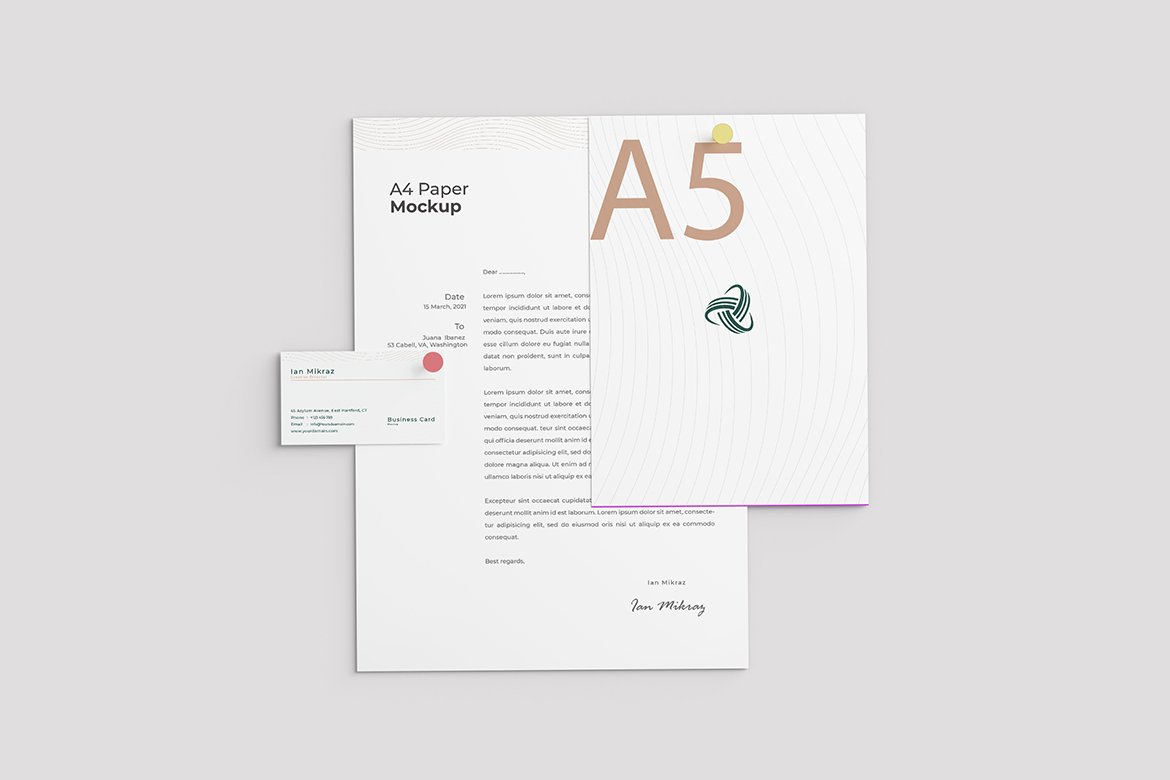 Simple Stationery Mockup preview image.