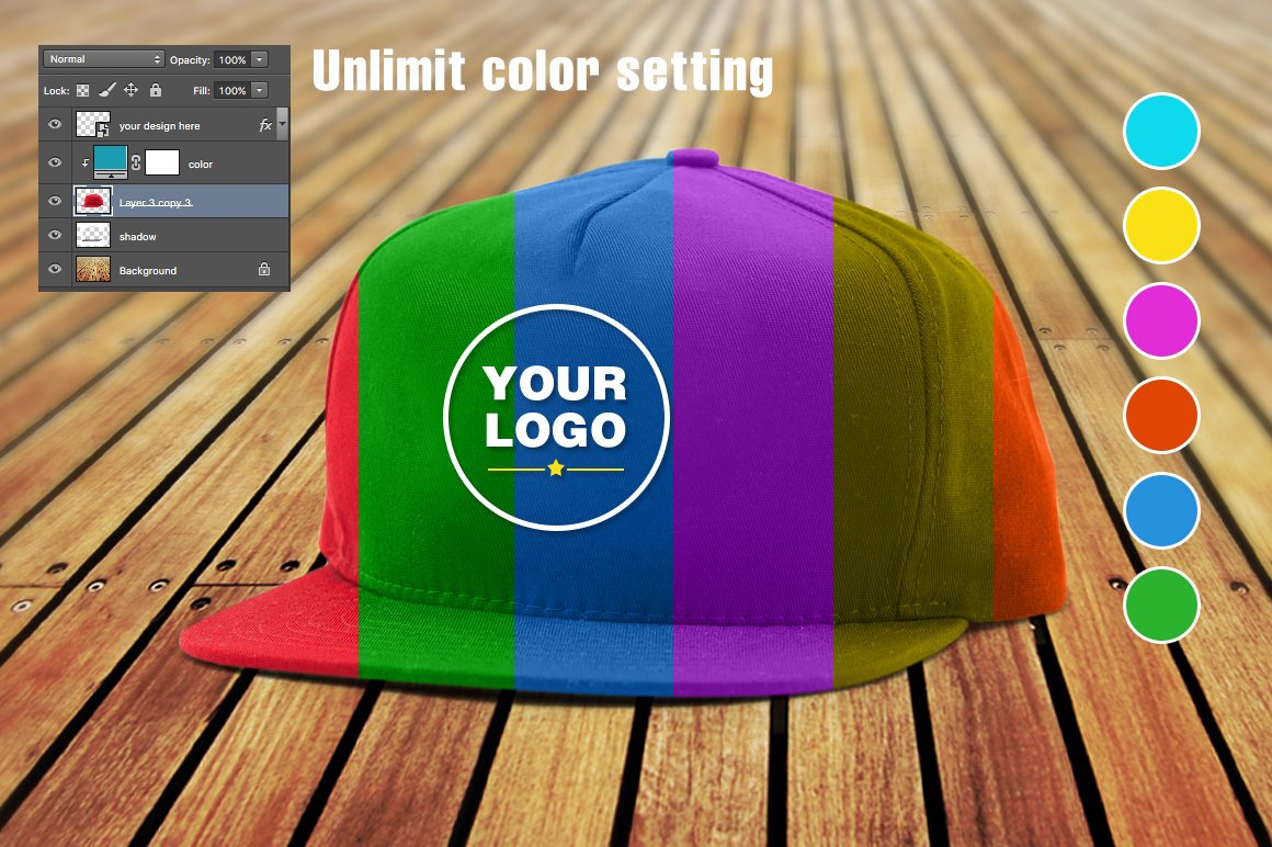 Simple hat mockup preview image.