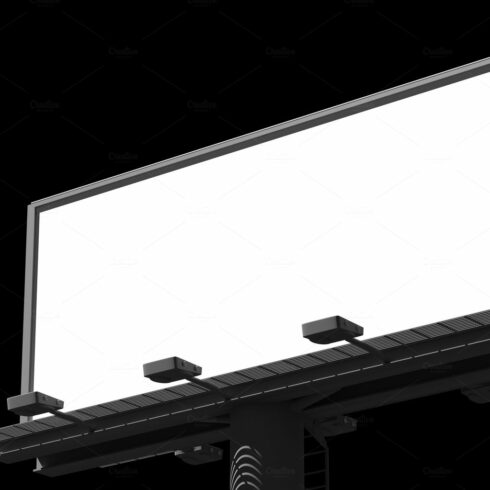 Blank billboard on black background cover image.
