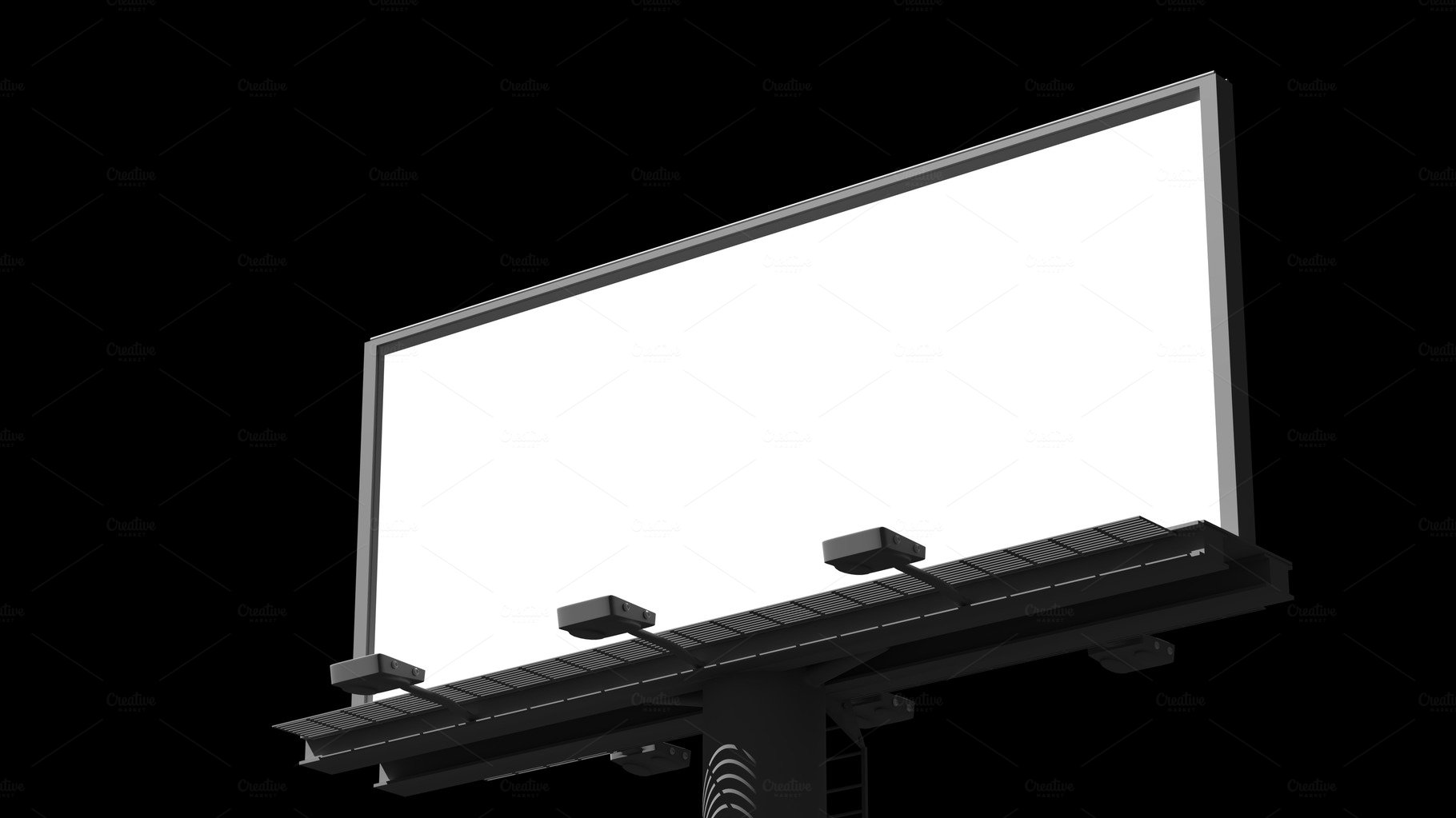 Blank billboard on black background cover image.