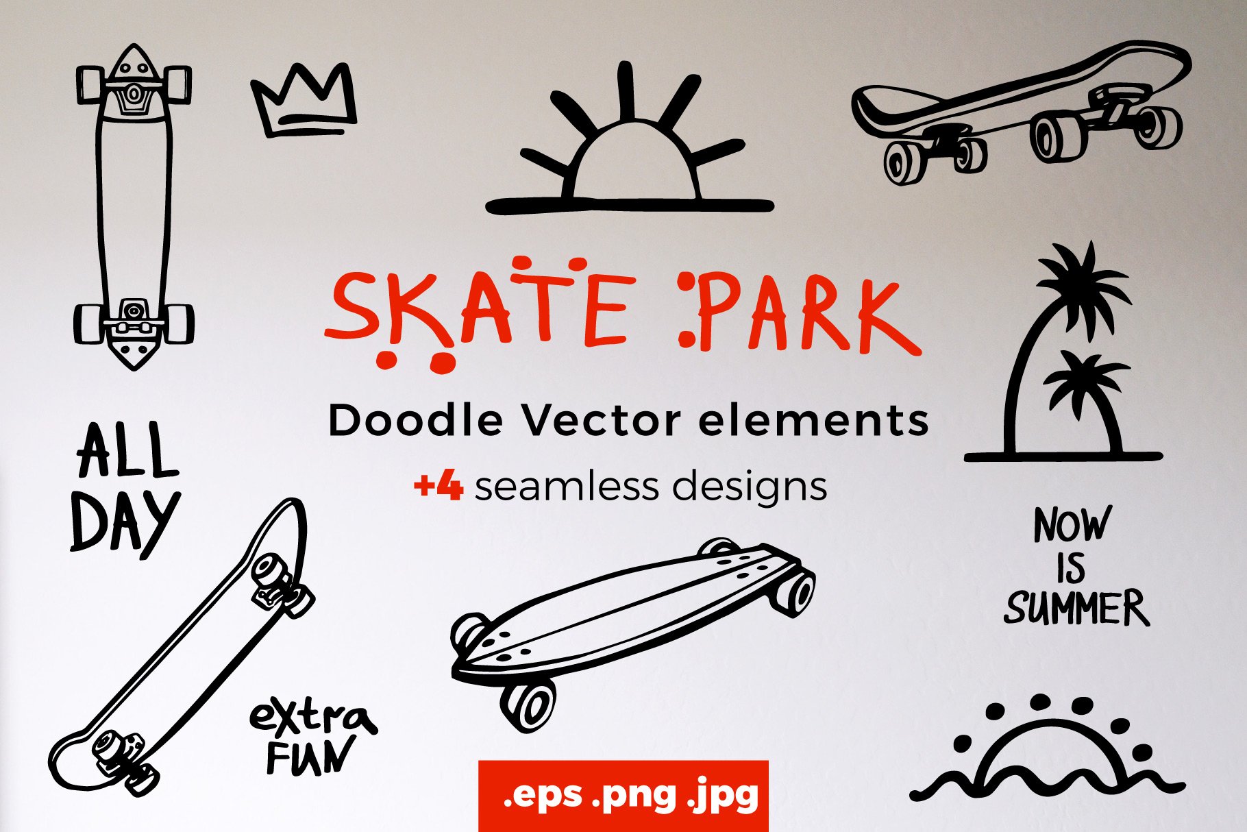 Skateboard Park Sticker & Patterns cover image.