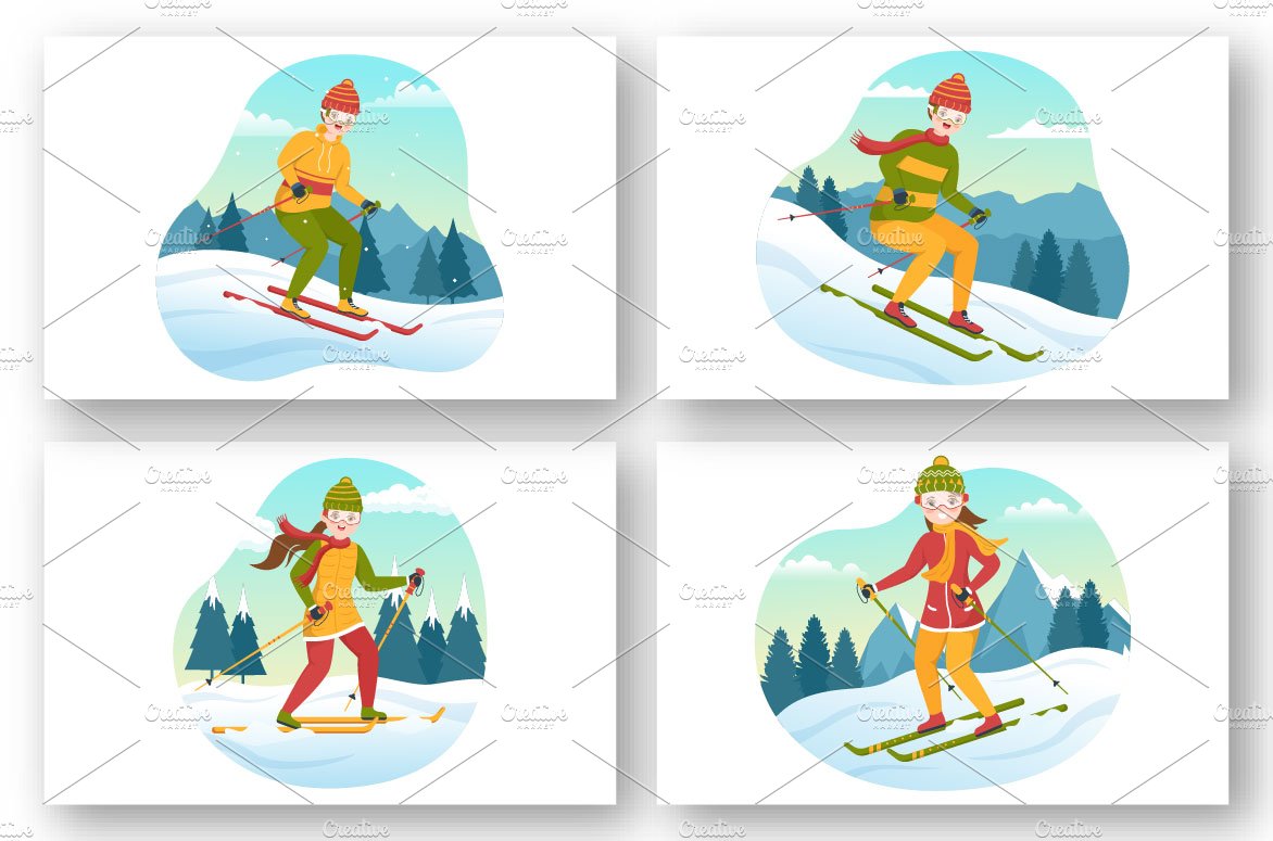 13 Ski Winter Sport Illustration preview image.