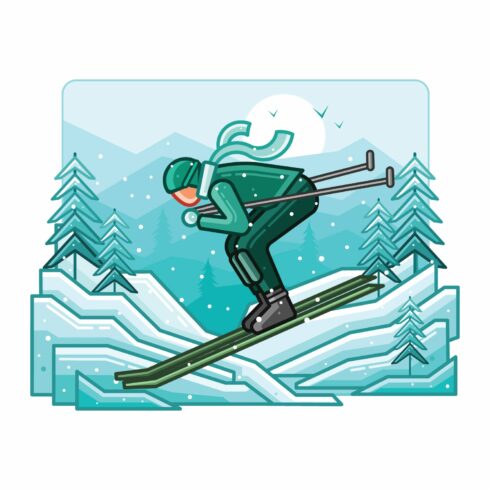 Snowboarder Winter Line Illustration cover image.