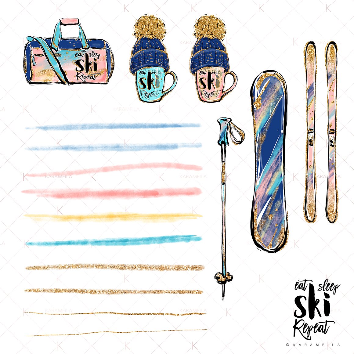 skiing clipart v4 668