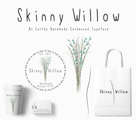 Skinny Willow Earthy Handmade Font preview image.