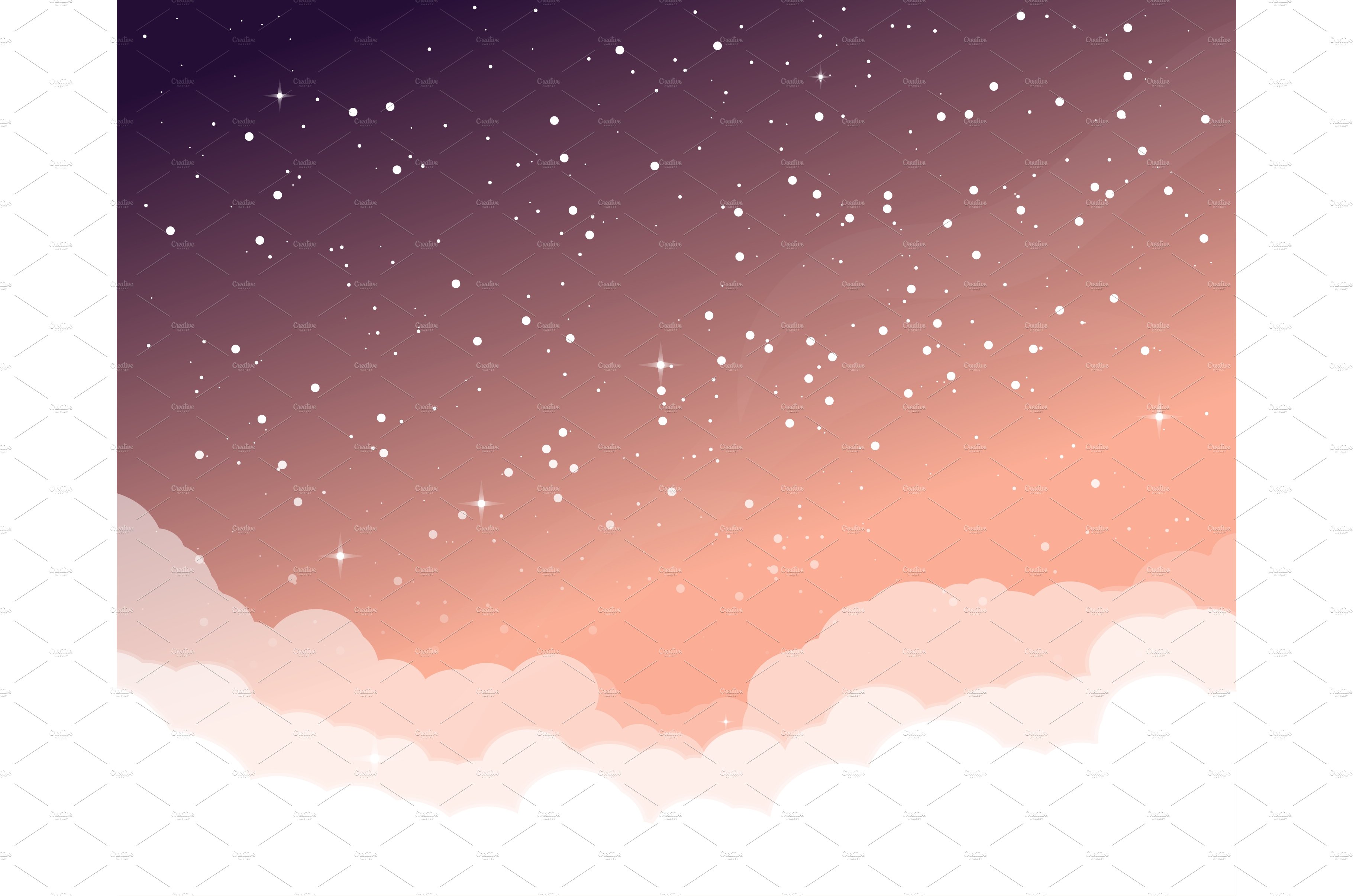 Sky with clouds and stars cover image.
