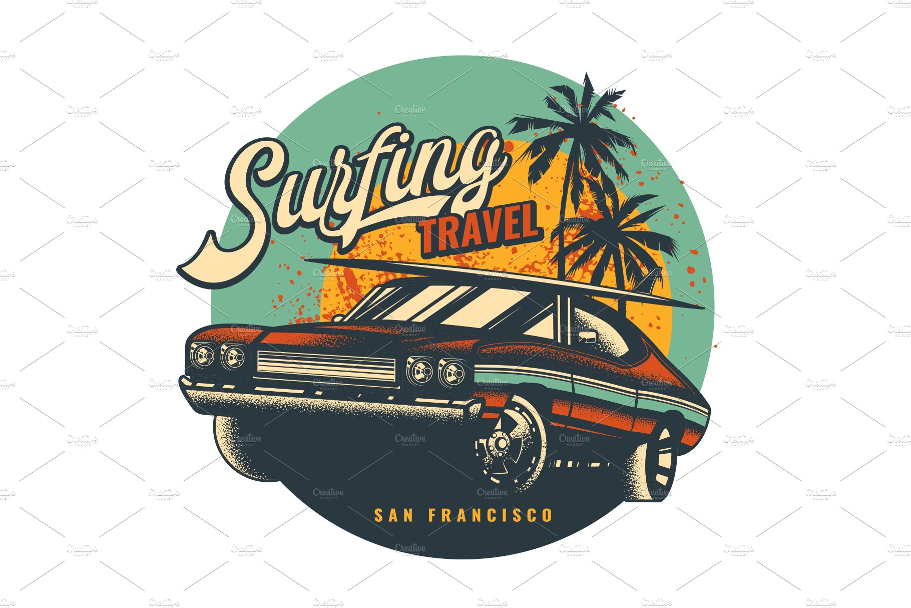 CAR AND SURF SUMMER T-SHIRT DESIGN cover image.