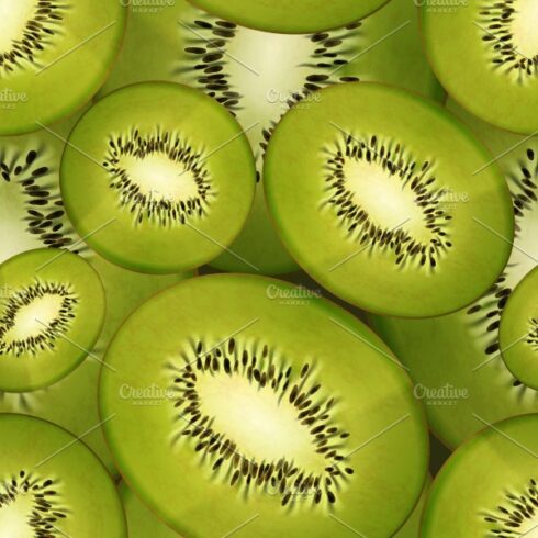 Slices of bright juicy kiwi cover image.