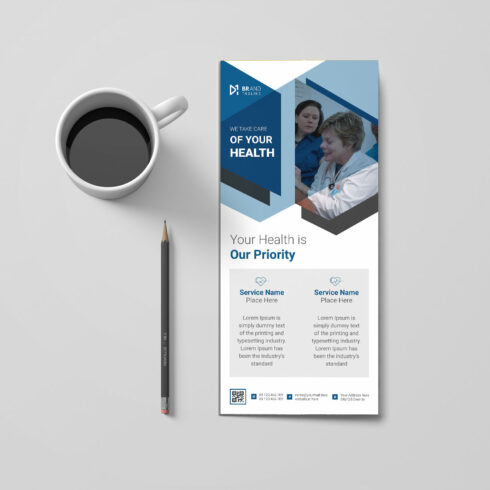 Doctor and medical service dl flyer template cover image.